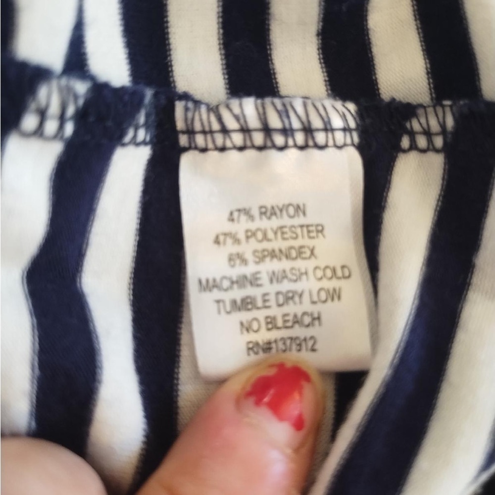 St. Tropez Blue and White Dolman Sleeve Midi Dress Sz S - Picture 12 of 14